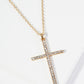 Crystal Pave One And Half Inch Cross Pendant Necklace