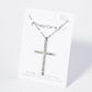 Crystal Pave One And Half Inch Cross Pendant Necklace
