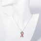 Crystal Pave Pink Ribbon Pendant Necklace
