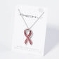 Crystal Pave Pink Ribbon Pendant Necklace