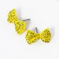 Crystal Pave Ribbon Bow Stud Earrings