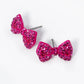 Crystal Pave Ribbon Bow Stud Earrings