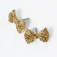 Crystal Pave Ribbon Bow Stud Earrings