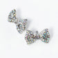 Crystal Pave Ribbon Bow Stud Earrings