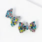 Crystal Pave Ribbon Bow Stud Earrings