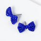 Crystal Pave Ribbon Bow Stud Earrings