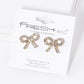 Crystal Pave Ribbon Bow Stud Earrings