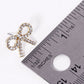Crystal Pave Ribbon Bow Stud Earrings