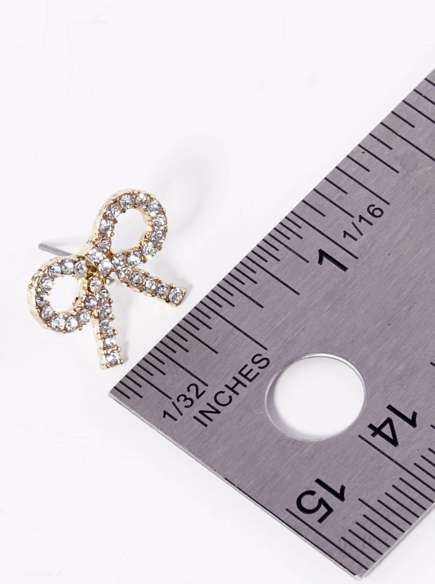 Crystal Pave Ribbon Bow Stud Earrings