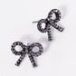 Crystal Pave Ribbon Bow Stud Earrings