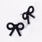 Crystal Pave Ribbon Bow Stud Earrings