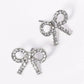 Crystal Pave Ribbon Bow Stud Earrings