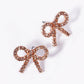 Crystal Pave Ribbon Bow Stud Earrings