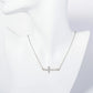 Crystal Pave Sideways Cross Pendant Necklace