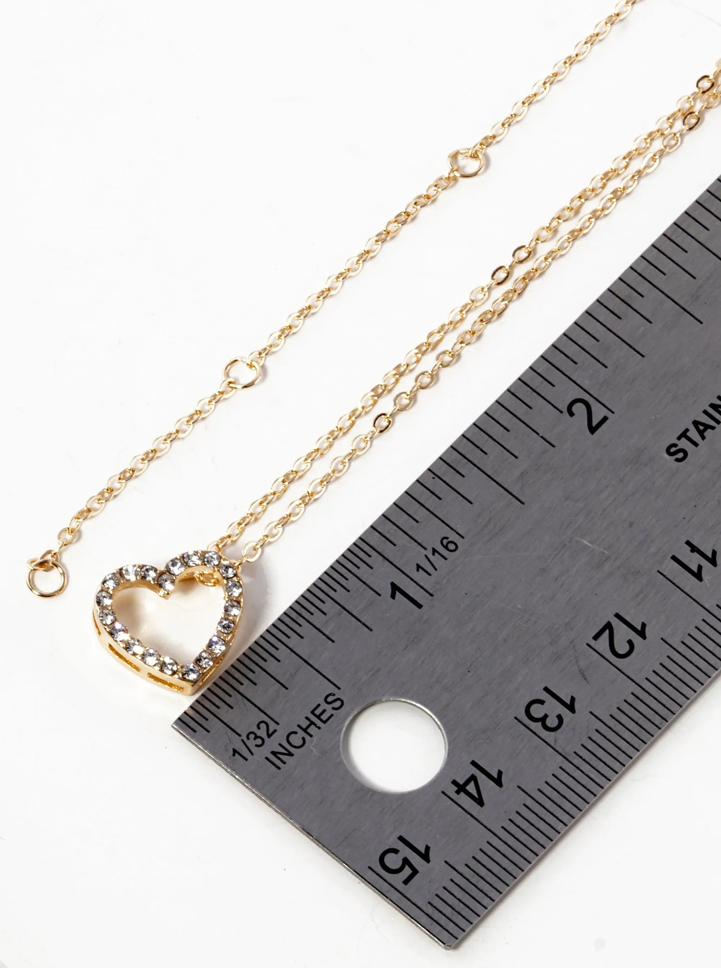 Crystal Pave Sideways Heart Pendant Necklace