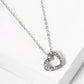 Crystal Pave Sideways Heart Pendant Necklace