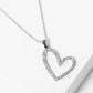 Crystal Pave Sideways Heart Pendant Necklace