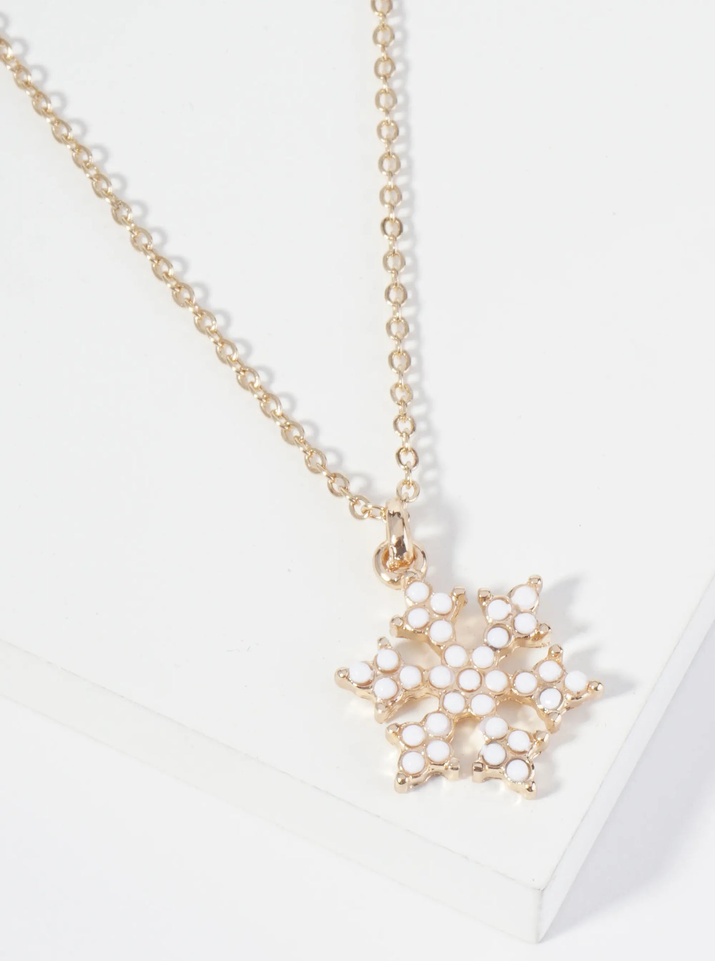 Crystal Pave Snowflake Pendant Necklace