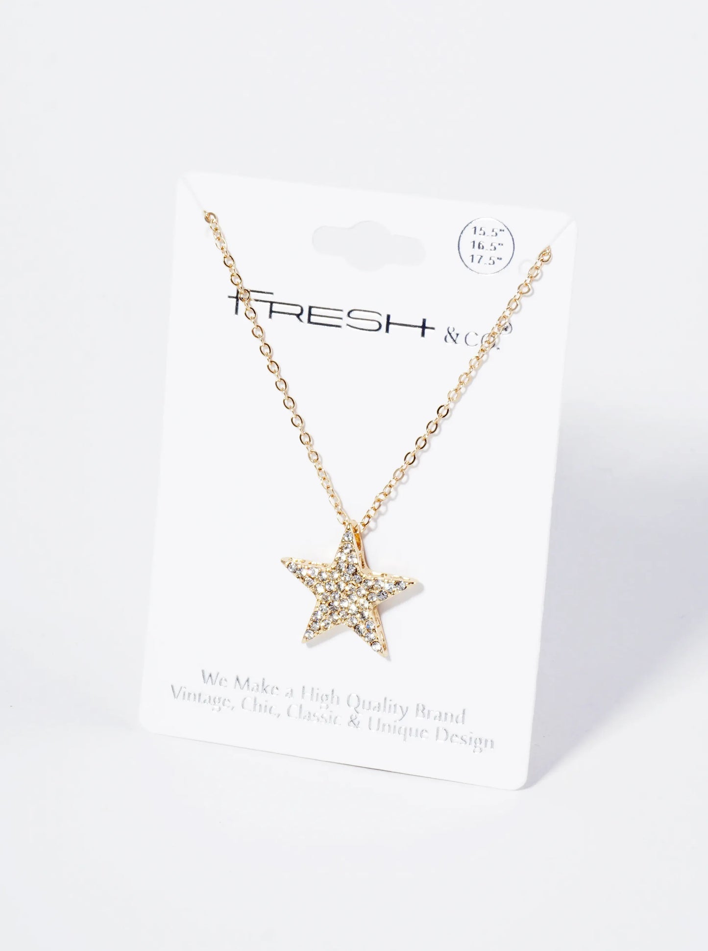 Crystal Pave Star Pendant Necklace