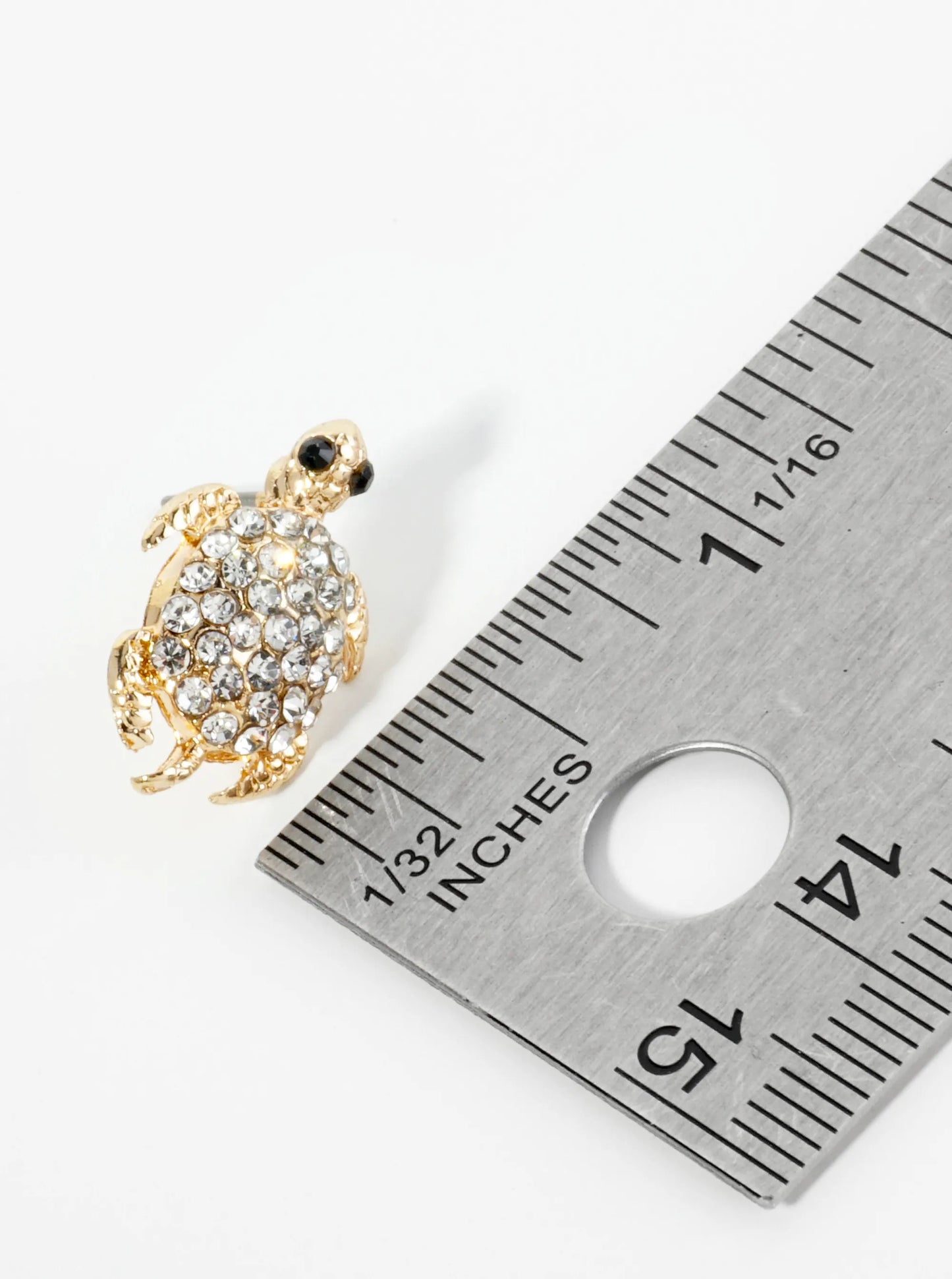 Crystal Pave Turtle Stud Earrings