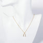 Crystal Pave Wishbone Pendant Necklace
