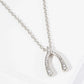 Crystal Pave Wishbone Pendant Necklace
