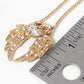 Crystal Pave CZ Angel Wings Pendant Necklace