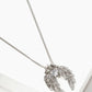 Crystal Pave CZ Angel Wings Pendant Necklace