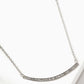 Crystal Pave Curved Bar Pendant Necklace