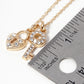 Crystal Pave Heart Padlock And Key Pendant Necklace