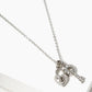 Crystal Pave Heart Padlock And Key Pendant Necklace