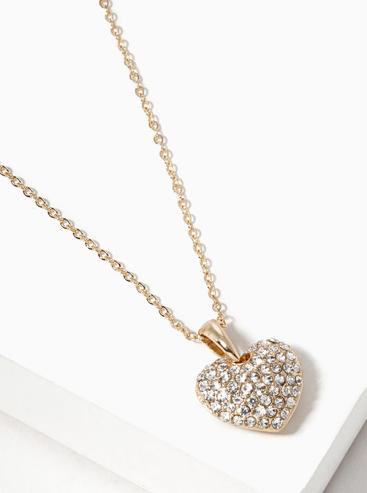 Crystal Pave Heart Pendant Necklace