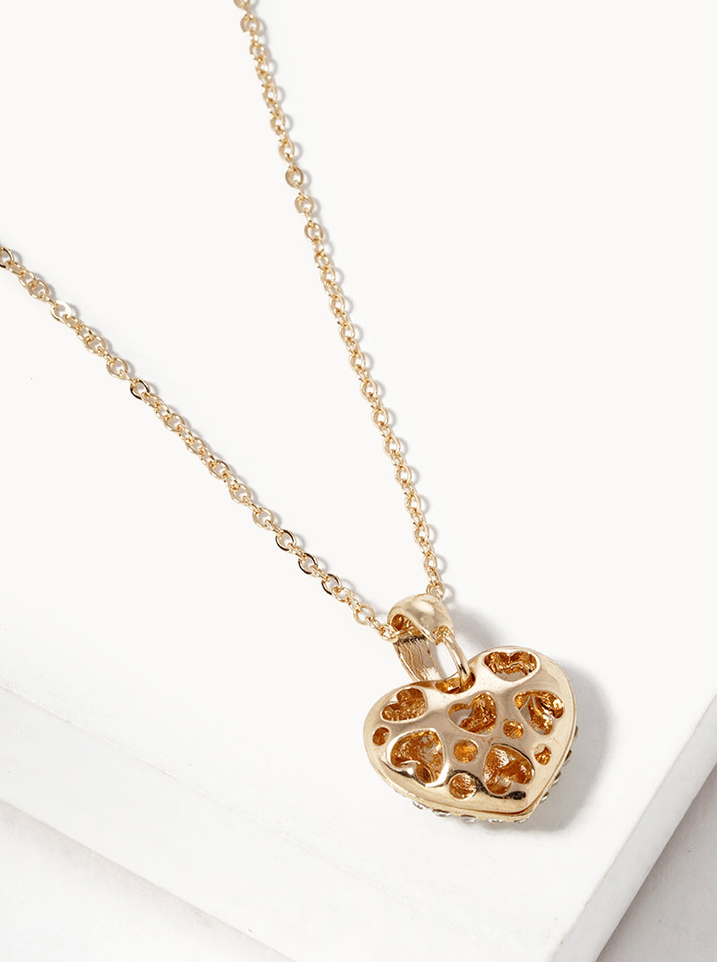 Crystal Pave Heart Pendant Necklace