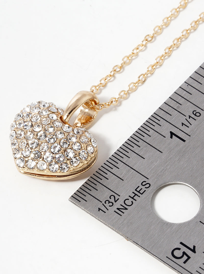 Crystal Pave Heart Pendant Necklace