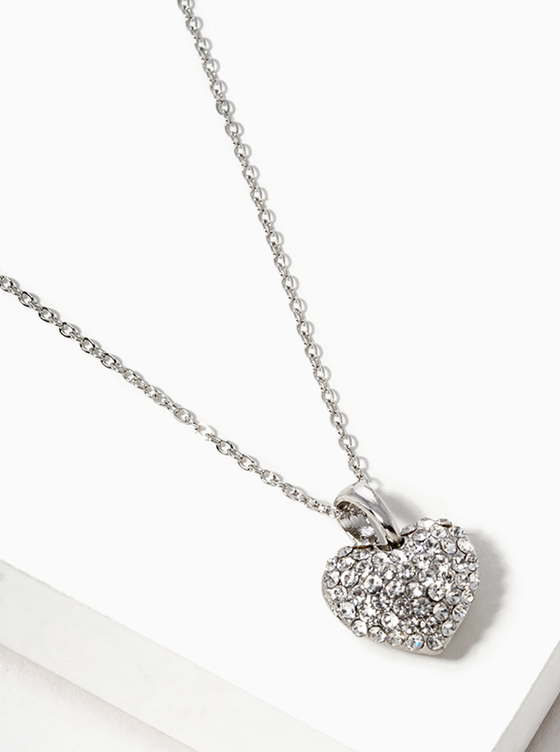 Crystal Pave Heart Pendant Necklace