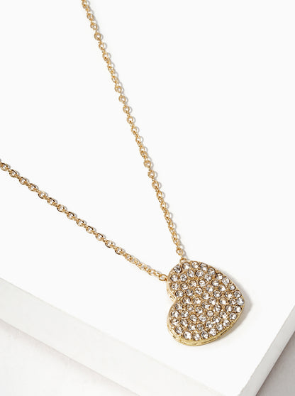 Crystal Pave Heart Pendant Necklace