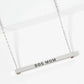 Dog Mom Engraved 18K Gold Dipped Horizontal Brass Bar Pendant Inspirational Necklace
