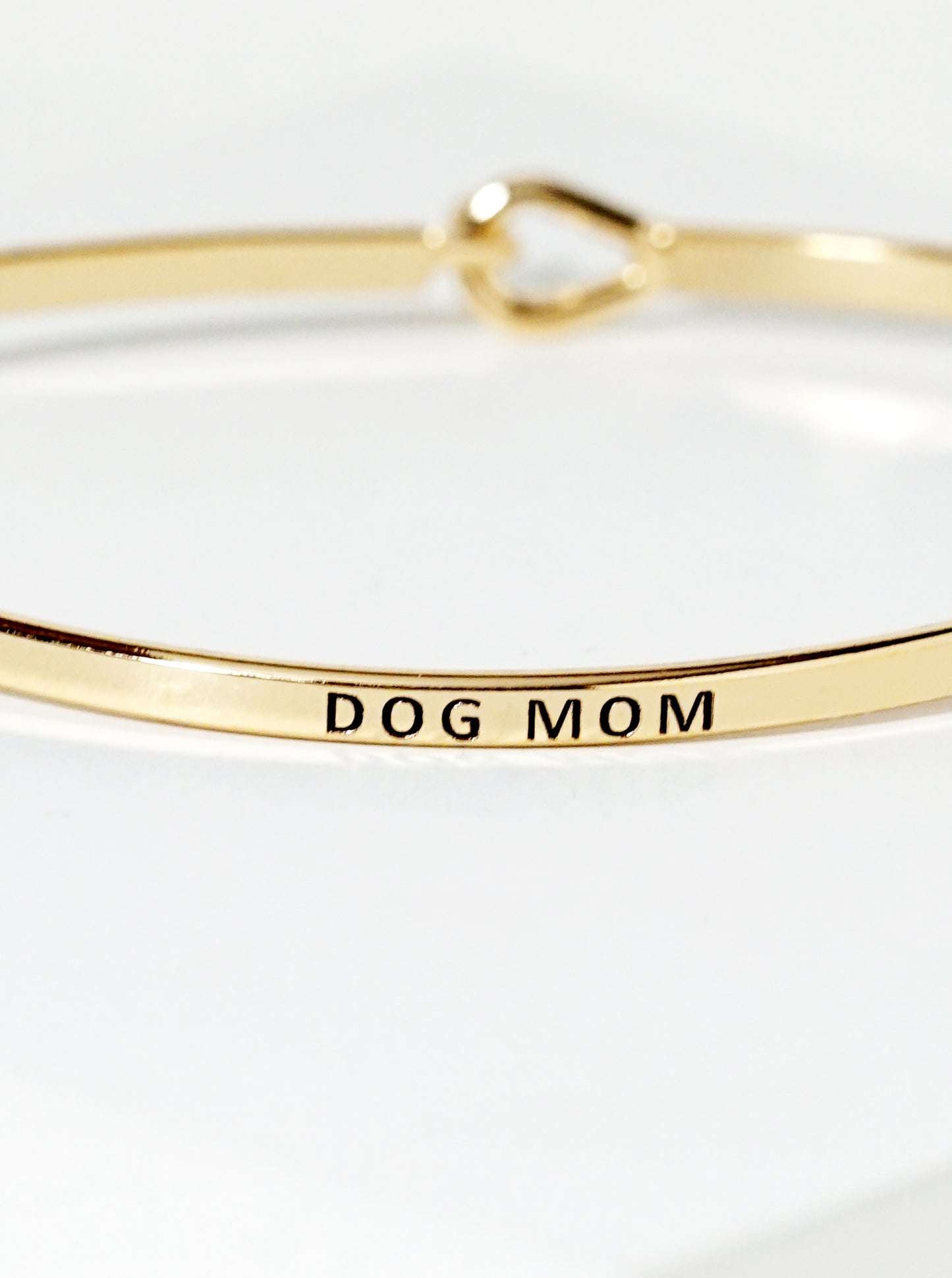 Dog Mom Engraved Inspirational Bangle Bracelet