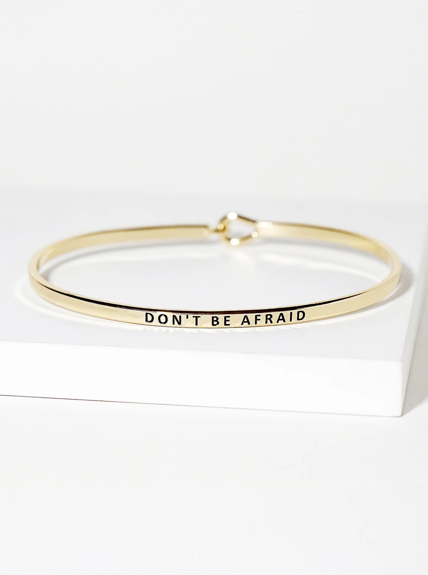 Dont Be Afraid Engraved Inspirational Bangle Bracelet