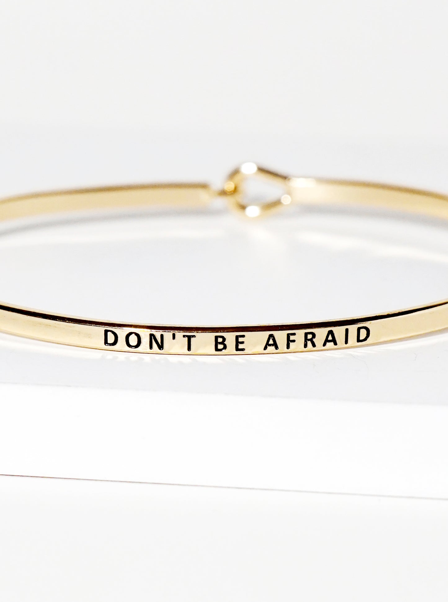 Dont Be Afraid Engraved Inspirational Bangle Bracelet