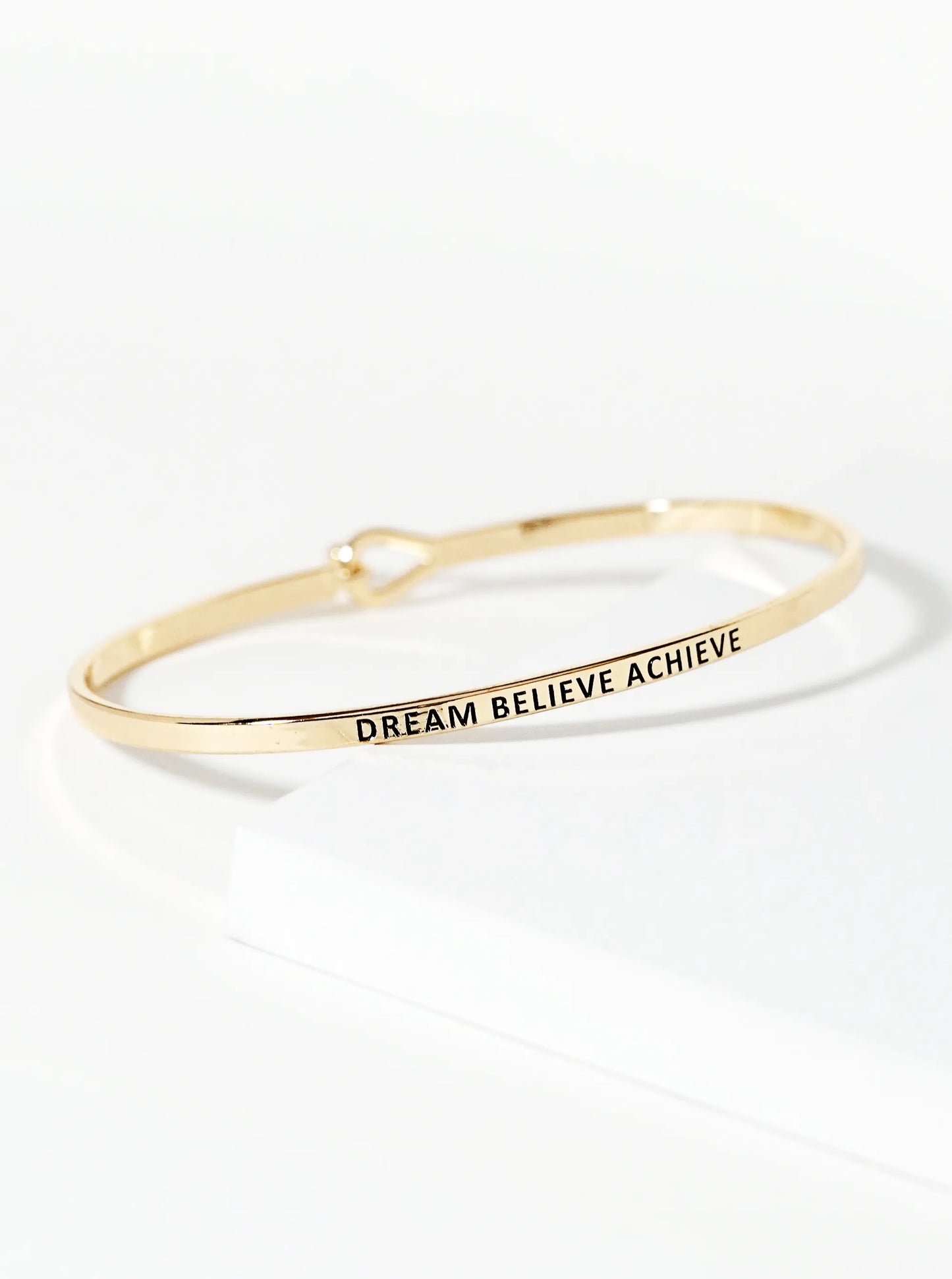 Dream Believe Achieve Engraved Inspirational Bangle Bracelet