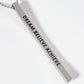 Dream Believe Achieve Engraved Vertical Bar Pendant Inspirational Necklace