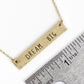 Dream Big Engraved Horizontal Bar Pendant Necklace