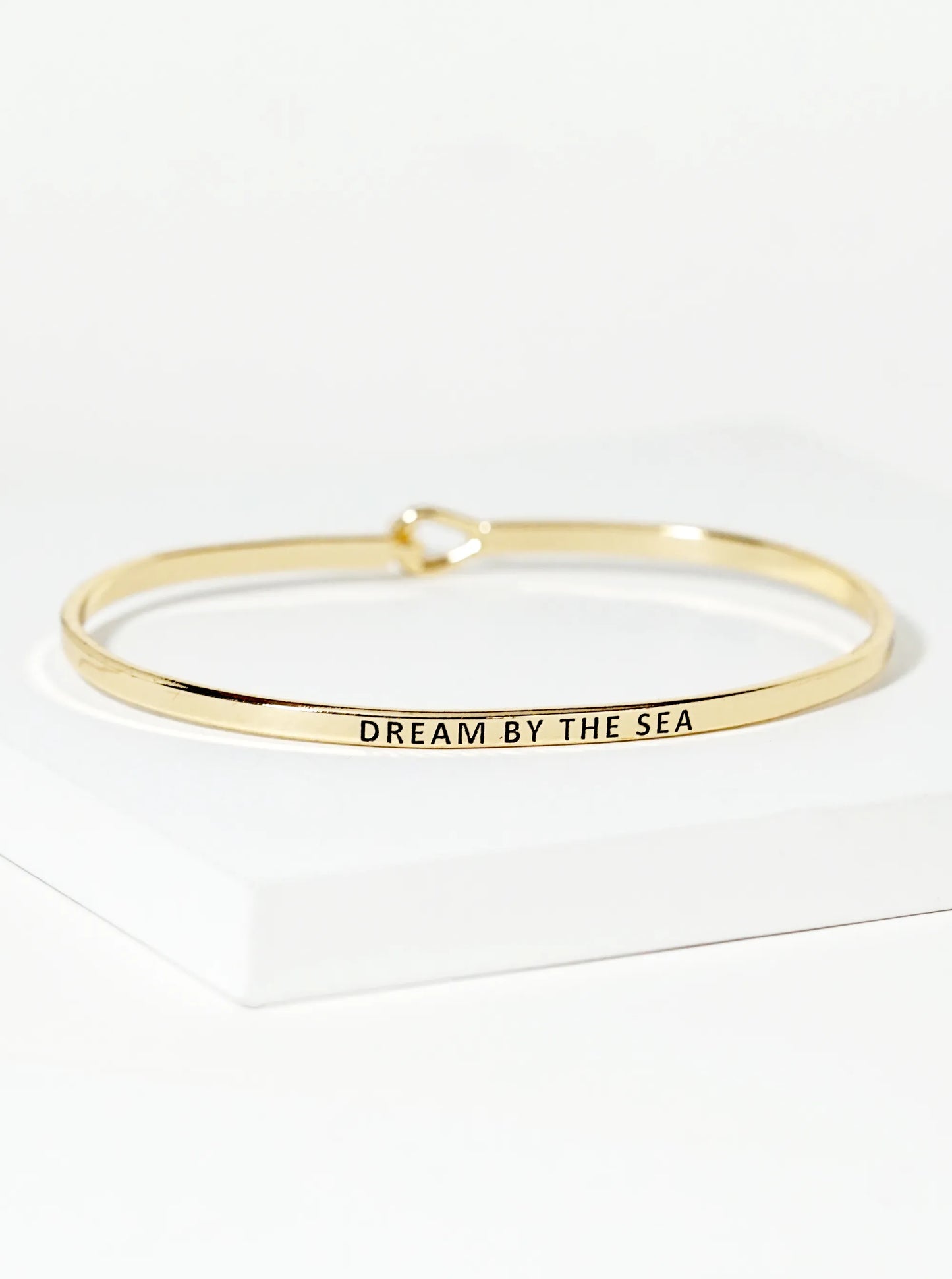 Dream By The Sea Engraved Inspirational Bangle Bracelet