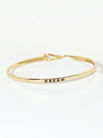 Dream Engraved Inspirational Bangle Bracelet