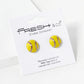 Enamel Filled 10mm Half Circle Baseball Stud Earrings