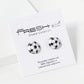 Enamel Filled 10mm Half Circle Soccer Ball Stud Earrings