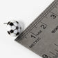 Enamel Filled 10mm Half Circle Soccer Ball Stud Earrings