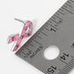 Enamel Filled 20mm Pink Ribbon Stud Earrings