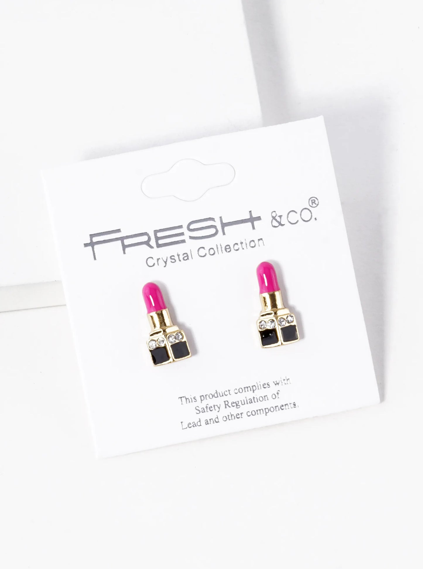 Enamel Filled Dainty Lipstick Stud Earrings